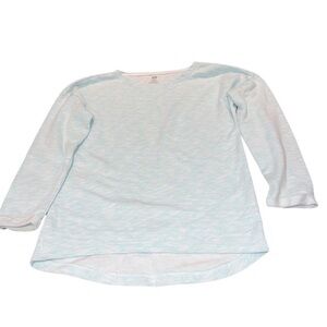 H & M girls blue and white 3/4 length sleeve shirt.